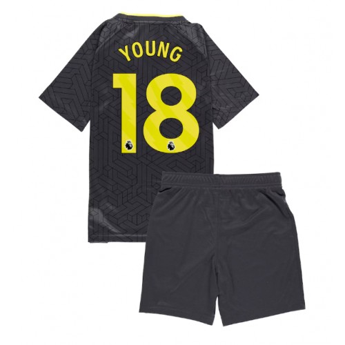 Fotbalové Dres Everton Ashley Young #18 Dětské Venkovní 2024-25 Krátký Rukáv (+ trenýrky)